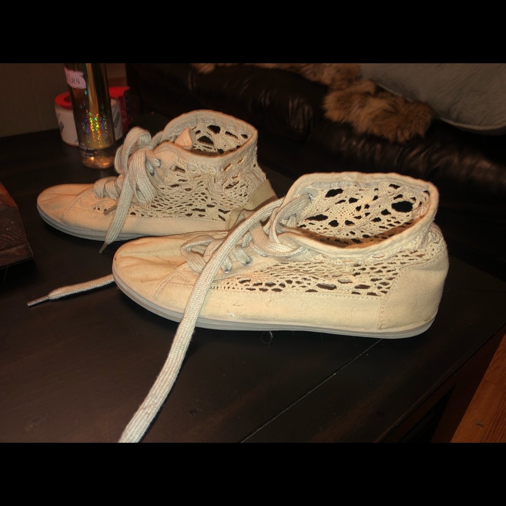 Lace high top sneakers